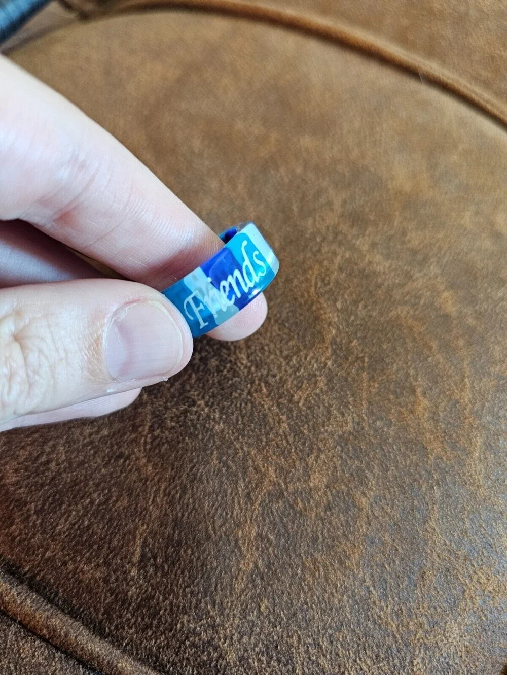 Vintage Y2K Best Friends Womens Sz 6 Friendship Ring Glass Blue